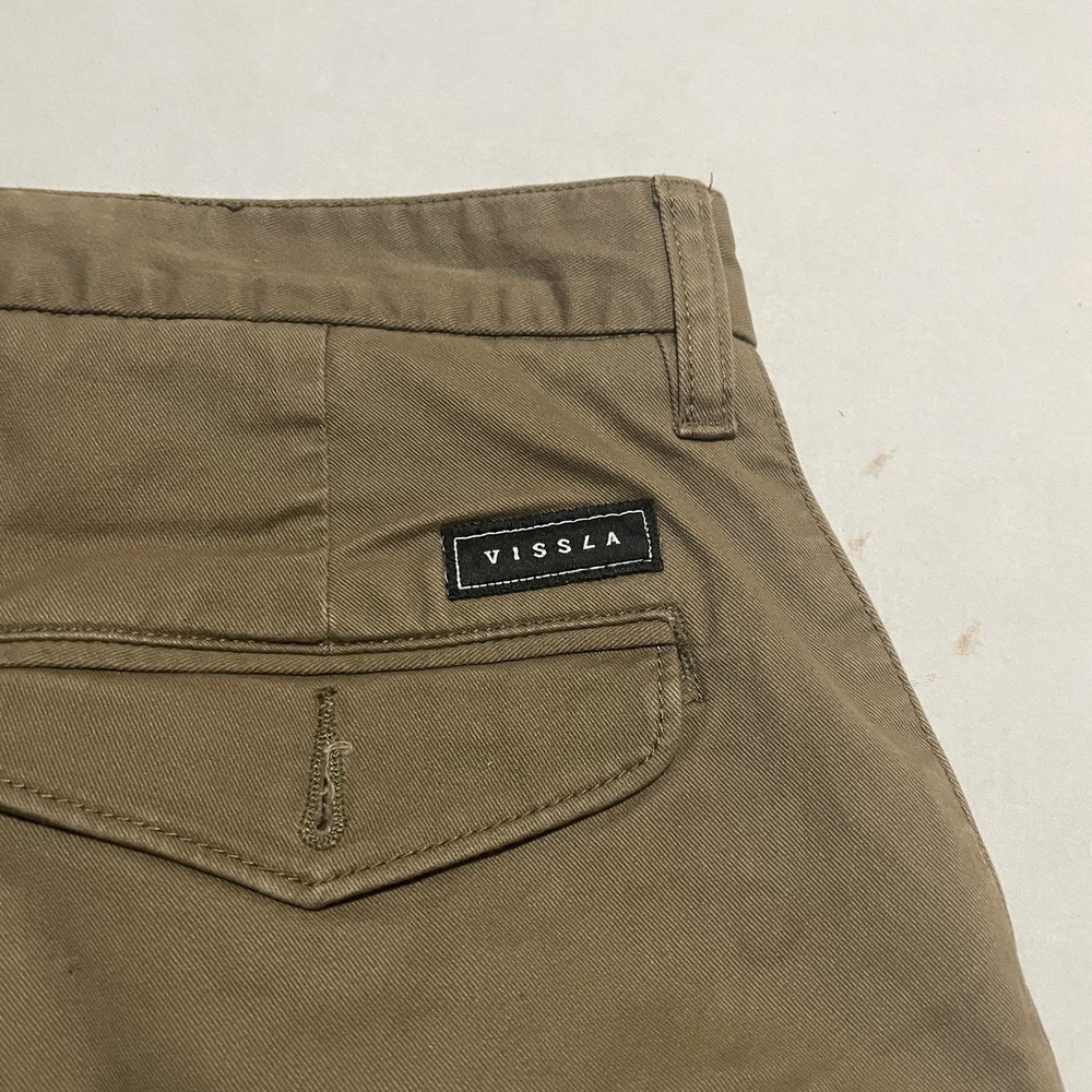 Vissla Pants Mens Size 30 X 31 High Tider Chino Casual Khaki Slim Straight Brown - Picture 9 of 9